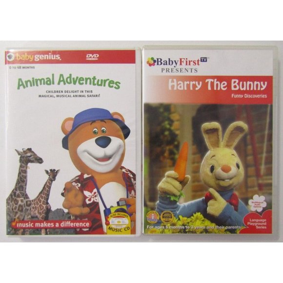 BabyFirst Harry the Bunny & Baby Genius Animal Adventures DVD's With Music CD - Picture 6 of 6